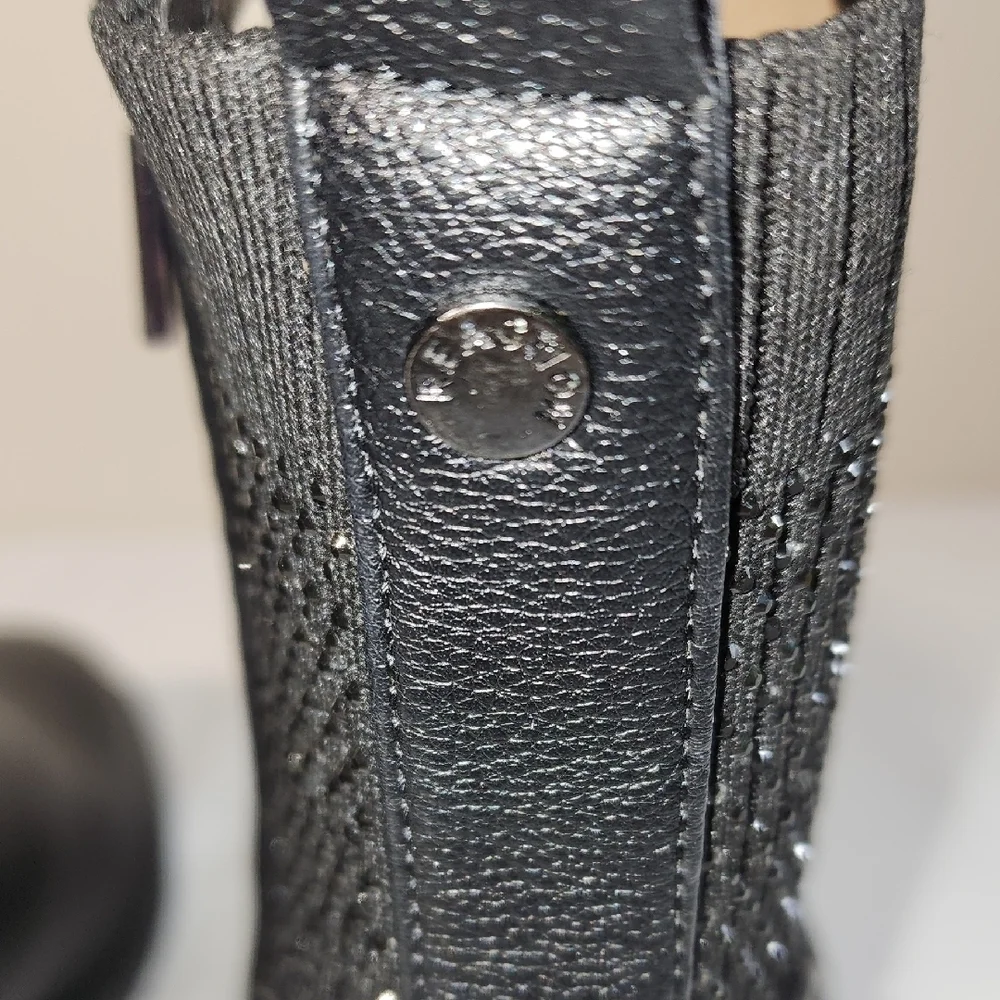 Reaction Kenneth Cole Black Ankle Booties with Knit Detail